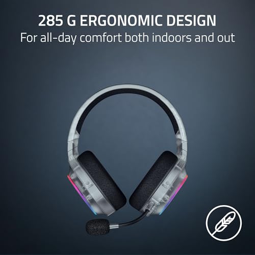Razer Barracuda X Chroma Wireless Gaming Headset: 2.4GHz Wireless & Bluetooth - Lightweight - RGB - 40mm Drivers - Cardioid Mic - 70 Hr Battery - For PC, Mac, PS5, Switch 2, Smartphone - Phantom White by Razer - Image 3