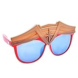Sun-Staches Wonder Woman Sunglasses | DC Comics Superhero Costume Accessory | One Size Fits Most