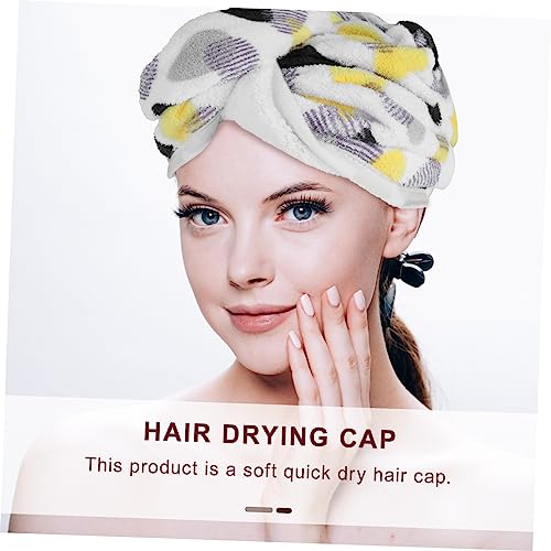 Mipcase 2 Peças Toalha De Chapéu De Cabelo Seco De Lã Coral Turbante Toalha De Cabelo Envoltório De