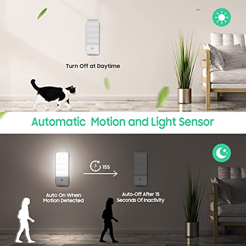 Motion Sensor Lights Indoor, 2 Pack Rechargeable LED Night Light with 3 Modes (AUTO/ON/Off), Stick-On Cupboard Light with Magnetic Strips for Wardrobe, Bedroom, Stair, Cabinet, Kitchen, Hallway - Cosy Home Interiors Motion Sensor Lights Indoor, 2 Pack Rechargeable LED Night Light with 3 Modes (AUTO/ON/Off), Stick-On Cupboard Light with Magnetic Strips for Wardrobe, Bedroom, Stair, Cabinet, Kitchen, Hallway - Image 7