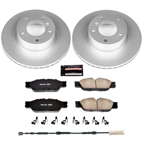 Image of PowerStop Front Brake Kit for BMW 128i 2010-13 - Fully-Coated Disc Rotors with Z23 Carbon-Fiber Ceramic Brake Pads Upgrade, CRK6346