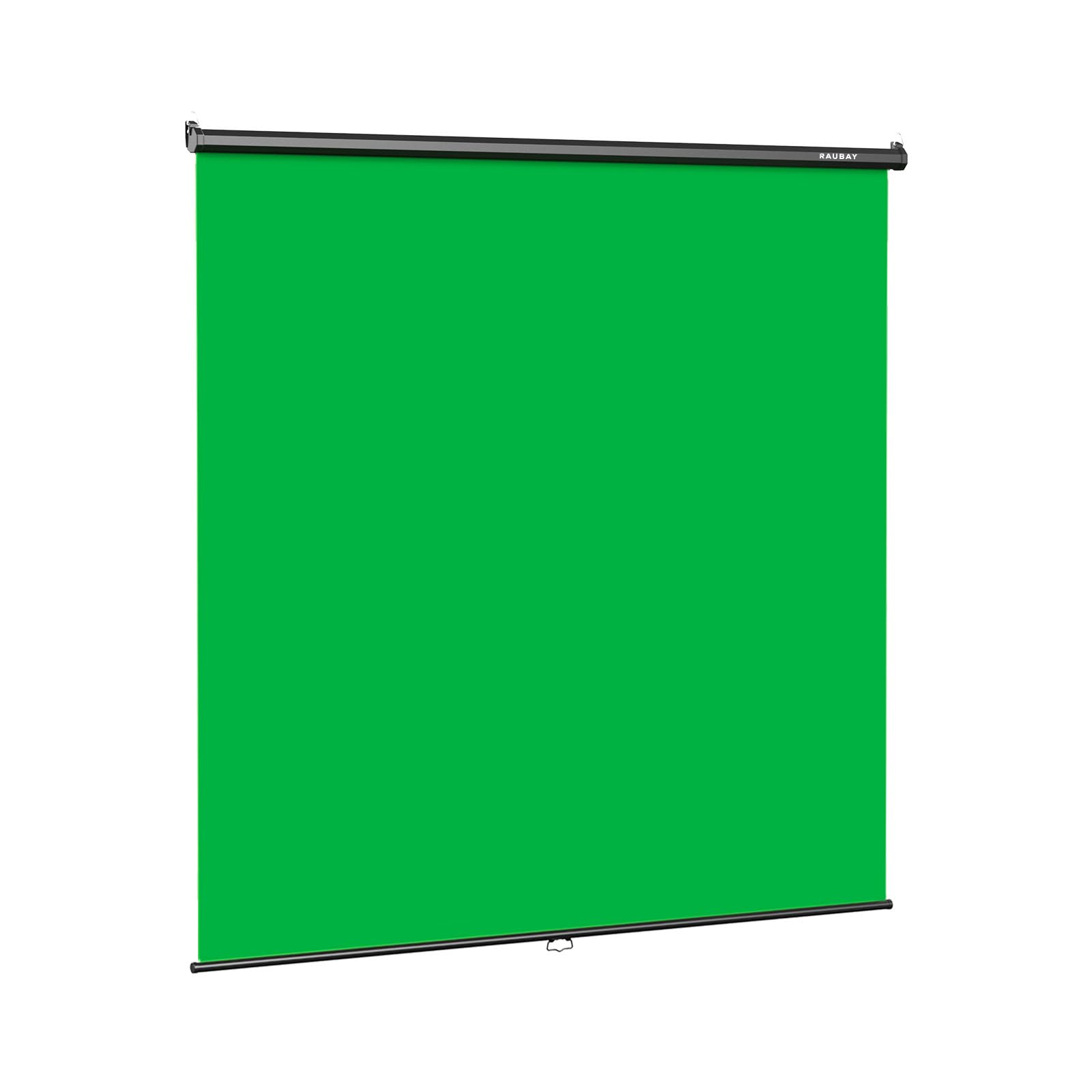 RAUBAY Retractable Pull Down Green Screen - 200 x 220 cm Collapsible Wall-Mount Background for Professional Video Production, Chroma Key Backdrop for YouTube, TikTok, Streaming, Video Conferencing