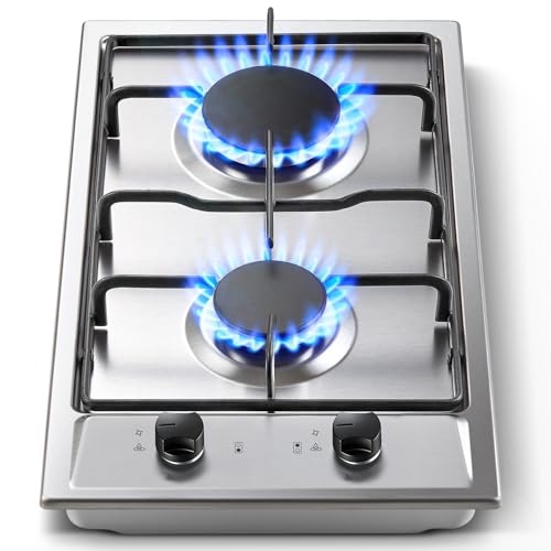 12 Inch 2 Burner Stainless Cooktop