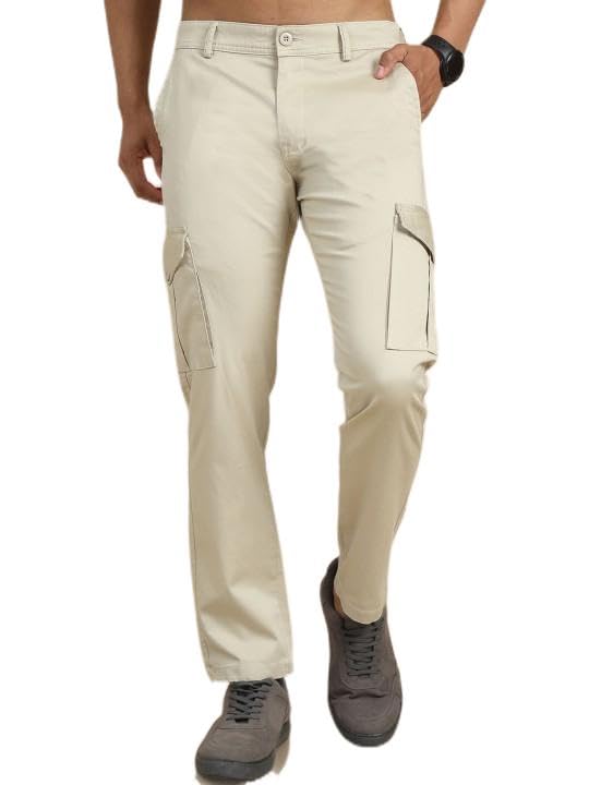 bushirt Men Smart Slim Fit Cargos TrousersBushirt Men's Smart Slim Fit Cargo Trousers with Multiple Utility Pockets | Stylish & Comfortable Everyday Wear |-picture-32