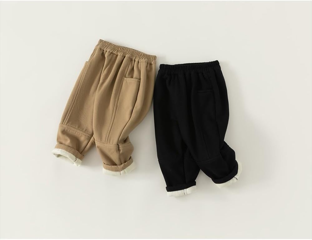 Toddler Boys Girls Cotton Casual Solid Color Long Pants Kids Athletic Warm Winter Pockets Jogger Sweatpants Overalls