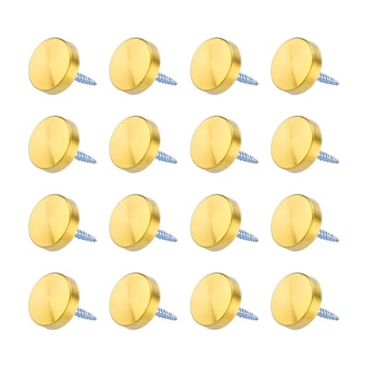 OYWOBET 16 Set Brass Decorative Screws Caps Covers, Gold Decorative Screws with Caps 0.63"/16mm for Mirrors, Furniture, Signage, Advertising Hardware