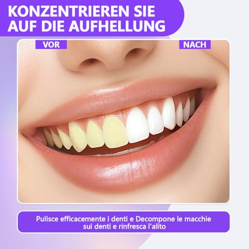 Zahnpasta Weisse Zähne,Purple Teeth Whitening Toothpaste,Zahnfleckenentfernung,Zahnfleisch Reparatur,Frischer Atem