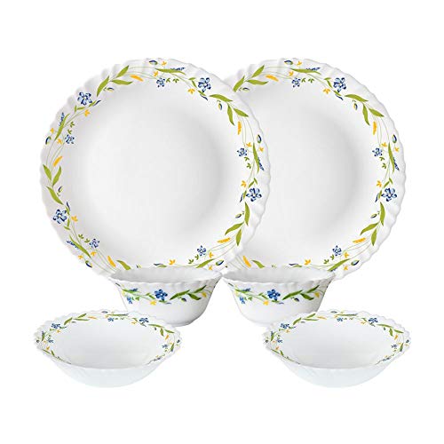 Image of Larah by Borosil Cripper Opalware Dinner Set, 6 -Piece, White