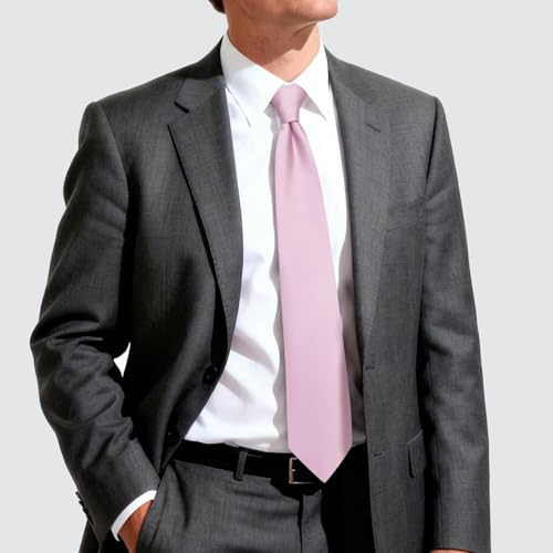 Image of Hi-Tie Men's Extra Long Solid Satin Tie Set 63 Inch /70 Inch Formal Necktie