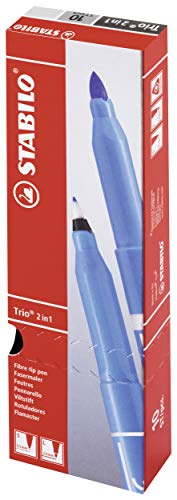 STABILO - Filzstift und Fineliner in einem - Trio 2 in 1-10er Pack - schwarz