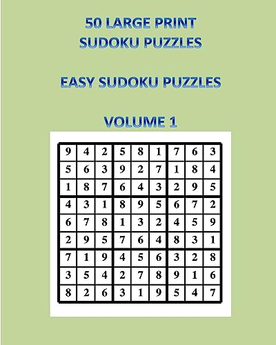 50 Large Print Sudoku Puzzles Volume 1: Easy Sudoku Puzzles