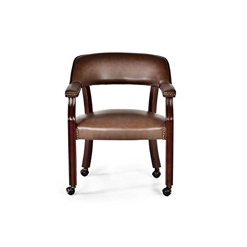 Steve Silver Company Tournament Casters Captains Chair, Brown #TOP3