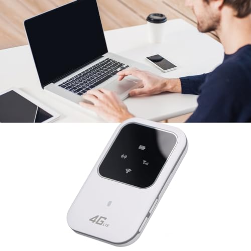 Image of 4G LTE Mobile Hotspot Router, Wireless Portable WiFi for Travel, 10 Connected Devices, Pocket WiFi, for Smartphone, Laptop, Tablet, Asia Version, White