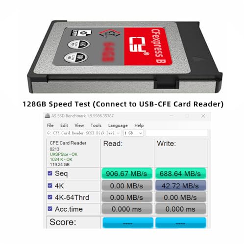 NFHK CFexpress - Tarjeta de memoria tipo B de 128 GB, adaptador CFE CFB compatible con cámara XS 8K RAW PCIe Expansion - imagen 8