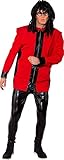 musik jacke Material: 100% Polyester Unbekannt Herren Kostüm Musiker Jacke mit Schulterpolster blau oder rot Gr. 46-56 Show-Kostüm 80er 90er Karneval (50/52, rot)