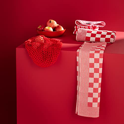 Paño de cocina DDDDD Barbeque de cuadros rojos de 50 x 55 cm, pack de 6 unidades 6