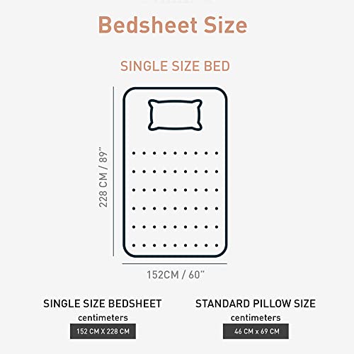 Image of myTrident Home Essential Stripe Collection 144 TC, 100% Cotton Bedsheet with 1 Pillow Cover, Single Size - 152 x 228 cm, Albert