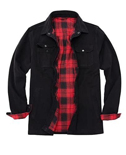 Mens Shirt Jacket Cotton Lightweight Flannel Lined Ripstop Canvas Mens Shirt Jacket Cotton Lightweight Flannel Lined Ripstop Canvas