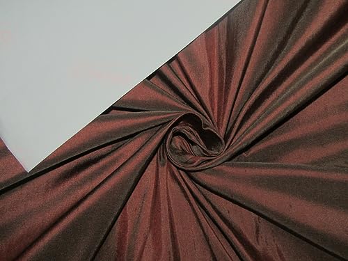 Tissu Dupioni pure soie marron irisé résistant pour éviter les faux plis