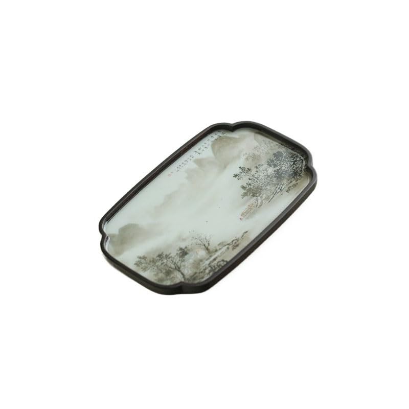 Bandeja para Servir Water Village, Bandeja de té Hecha a Mano, pequeña Bandeja Retro para Tetera Seca de Estilo Chino, Bandeja de Almacenamiento para Accesorios de Juego de té, bandejas para Comer en