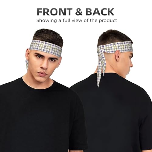 Men Women Sports Sweatbands, Boho Style Elastic Head Ribbon for Running Athletic Spa, Lovely Headwear Hair Decor3