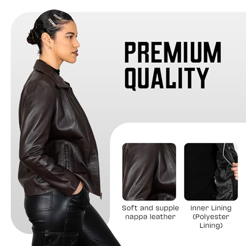 BRICK LANE Timeless Design Leather Jacket for Women | Genuine Lamb Nappa Leather Jacket4