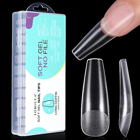 TOMICCA Nageltips 240 Stück- Full Cover Soft Gel Tips Cover