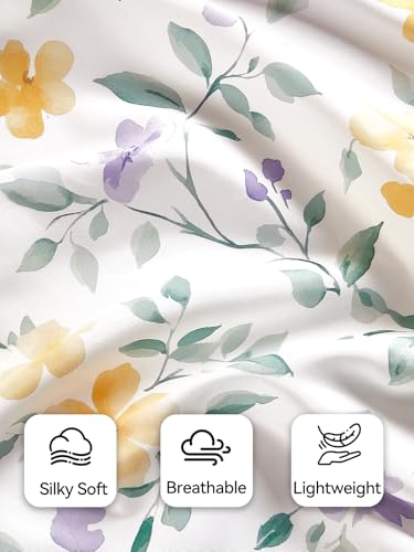 Image of TILLYOU Mini Crib Sheets Fitted 2 Pack, Pack and Play Sheets for Toddler Mattress, Soft and Breathable 38 inchx 24 inch Pack n Play Mattresses Cover, Flower Whispers
