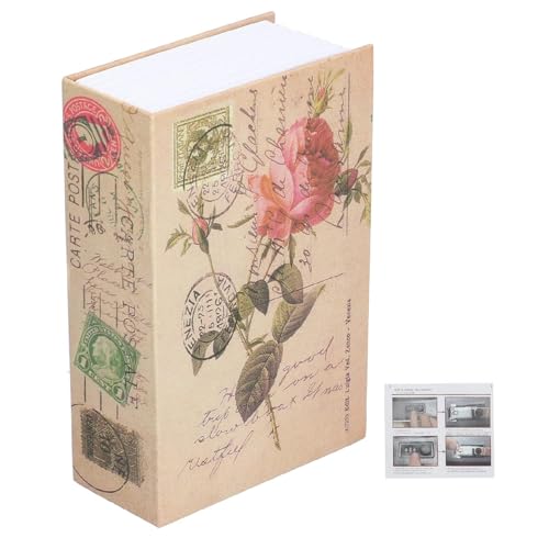 Tissting Libro Cassaforte con Combinazione, 18 x 12 x 5,5 cm Rose Libri Cassetta Segreto armadietto di Sicurezza Scrigno Portavalori per Money Gioielli in Contanti