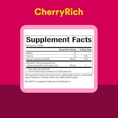 CherryRich by Natural Factors, Super Strength Cherry Concentrate, Antioxidant Support for Healthy Joints and Uric Acid Metabolism, 90 softgels (90 servings)