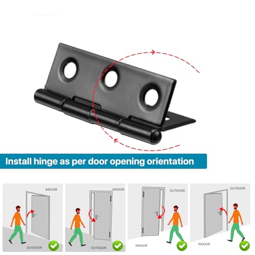 Image of 3 Inch Hinges for Door Window Lid and Wooden Box, Black 4 Pack