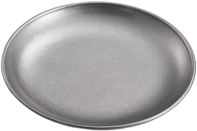 Miniatura 3 de 3 platos de acero inoxidable con 9 bandejas de platos reutilizables de estilo retro para servir alimentos, platos redondos para restaurante, hotel,