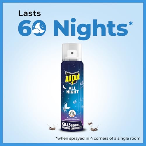 All Out All Night Mosquito And Fly Spray (30Ml, Blue), Pack Of 1
