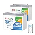 Redodo 100Ah LiFePO4 Battery Bluetooth, Low-Temp Protection BCI Group 24 Lithium Battery for Trolling Motor, Bulit-in 100A Smart BMS, Perfect for Marine, Boat, RV, Solar and Off Grid - 2 Pack