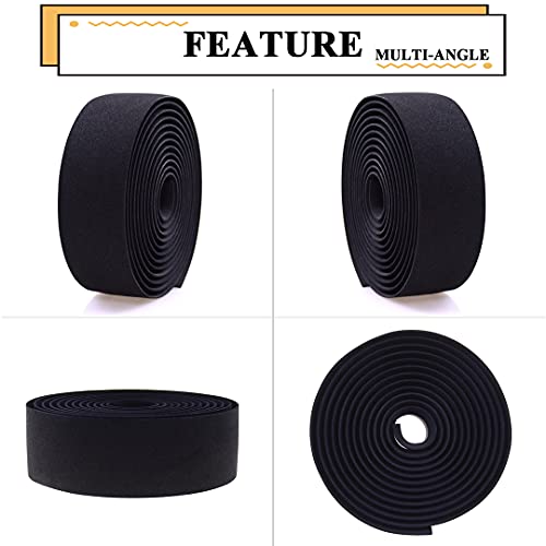 Kingou Black Eva Road Bicycle Handlebar Tape Bike Bar Wraps - 2Pcs Per Set #TOP5