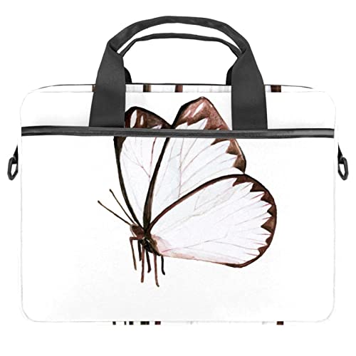 Sacoche ordinateur 13 à 14 pouces marron avec motif papillon aquarelle