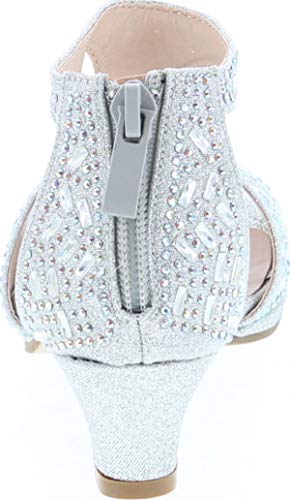 Link Excited-95K Girl's Glitter Rhinestone T-Strap Back Zipper Wrapped Heel Sandals4