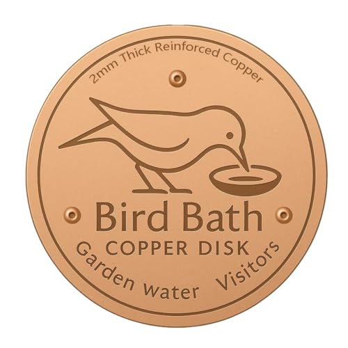 GXGM 1 Pièce Cuivre Rouge Disque De Purification pour Bain d'oiseaux-Nettoyeur De Bassin pour Oiseaux,Conçue pour Les Balcons Familiaux, Jardins ou Magasins d'animaux de Compagnie,Accessoires