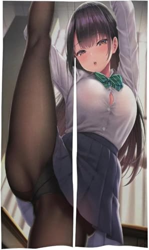 アニメ JK 女の子 のれん 部屋仕切り 遮光 玄関のれんファッション 玄関 ドア カーテン お部屋 室内 洗面所 四季兼用 かわいい 断熱防寒 目隠し 入り口 86x143cm