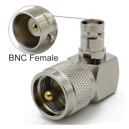 Conector UHF SO239 a BNC macho de 90 grados que evita la torsión del cable coaxial 3
