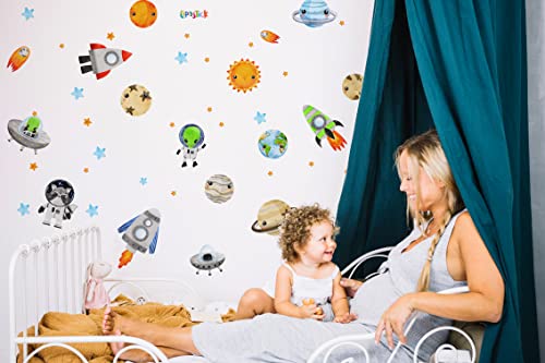 Lipastick Solar System Wall Decals For Kids - Space Wall Stickers Boys Room Wall Decor - Galaxy Wall Decor Playroom - Vinyl Wall Decal - Kids Peel And Stick Wallpaper - Removable Wall Decorations S Size (S, 7202103) #TOP6
