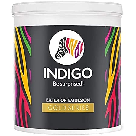 Image of Indigo Exterior Emulsion - Water-Based Matt Finish | Quick Drying | Moderate Fungal & Algal Resistance | Easy Application | Exterior Wall Paint | 1L Super White