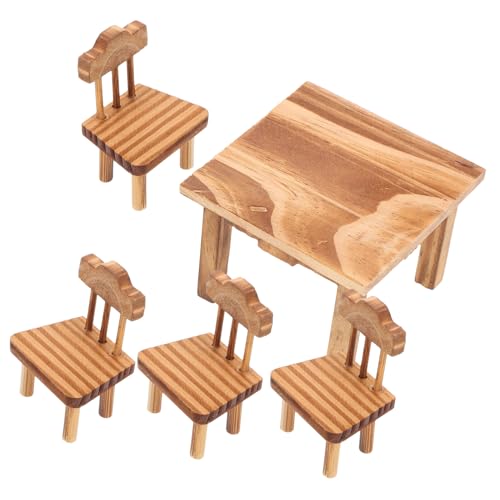 Alasum Traditional Chinese Mini Furniture Set Retro Simulated Wooden Dollhouse Decor
