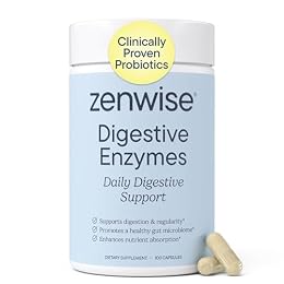 Zenwise Health Digestive Enzymes with Bromelain & Papaya - Multi Enzymes Digestion Supplement with Probiotics & Prebiotics for Gut Health, Gas & Bloating Relief - Men & Women - 100 Vegetarian Capsules