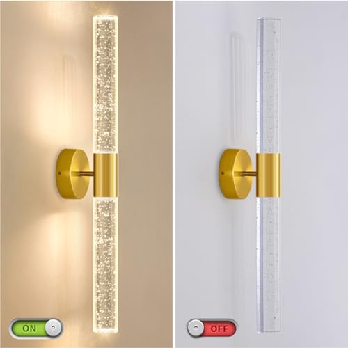 Image of Lamp master Round Acrylic Luxurious LED Wall Light for Mirror, Wash Basin, Bedroom, Hotel Passage, Living Room | Soft & Bright White LED Lighting - 1 Pack (Crystal Bubble wall Light, Pack of 2)