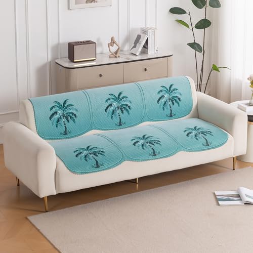Image of HOKIPO HeavenHue Sofa Cover 3 Seater for Seat & Back, Island Breeze