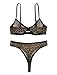 Lilosy Sexy Mesh Sheer Underwire Push Up Women Lingerie Set Cheetah See Through Bachelorette Bra Panty 2 Piece Leopard Medium