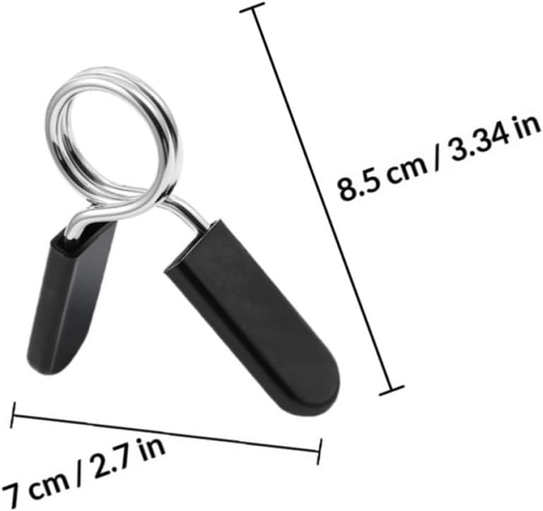 6 Pcs Weight Bar Clips Spring Clip Collars for Dumbbell Bars Black image 2