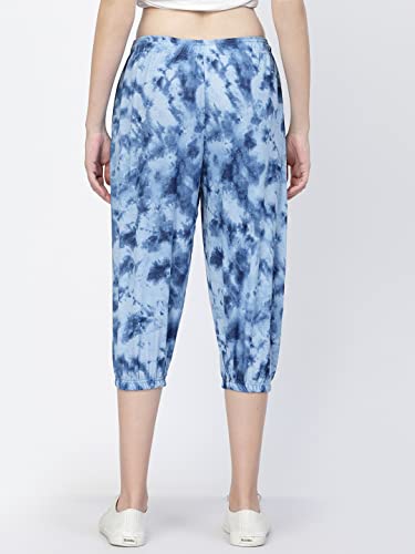 Image of UZARUS Women's Animal Print Tie-Dye Strechable Capri 3 /4th Shorts