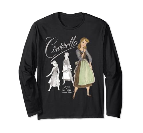 T-shirt Cendrillon Disney à manches longues et motifs esquisses pour femme